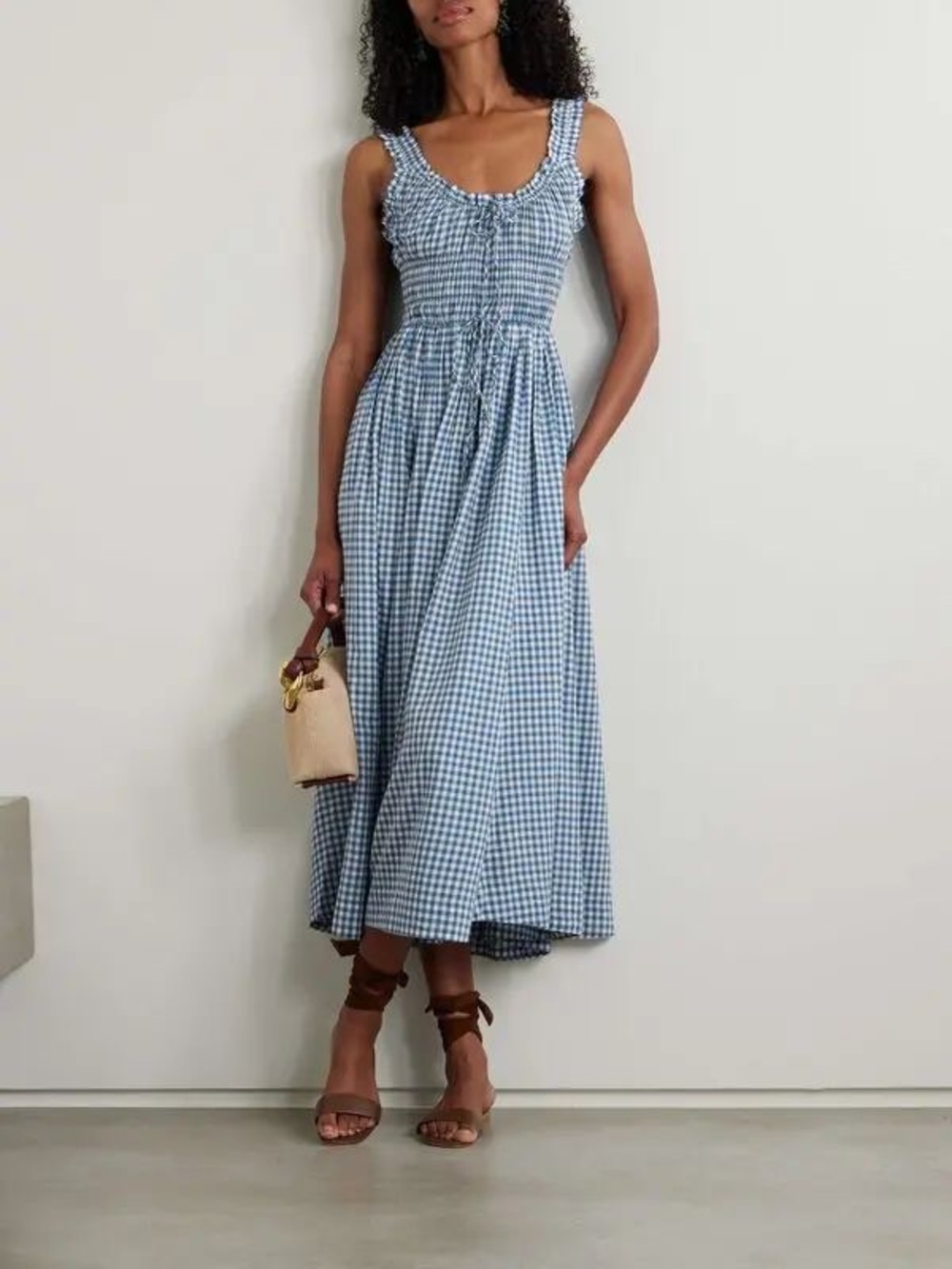 Doen Emmaretta Dress in Blue Gingham | XXL